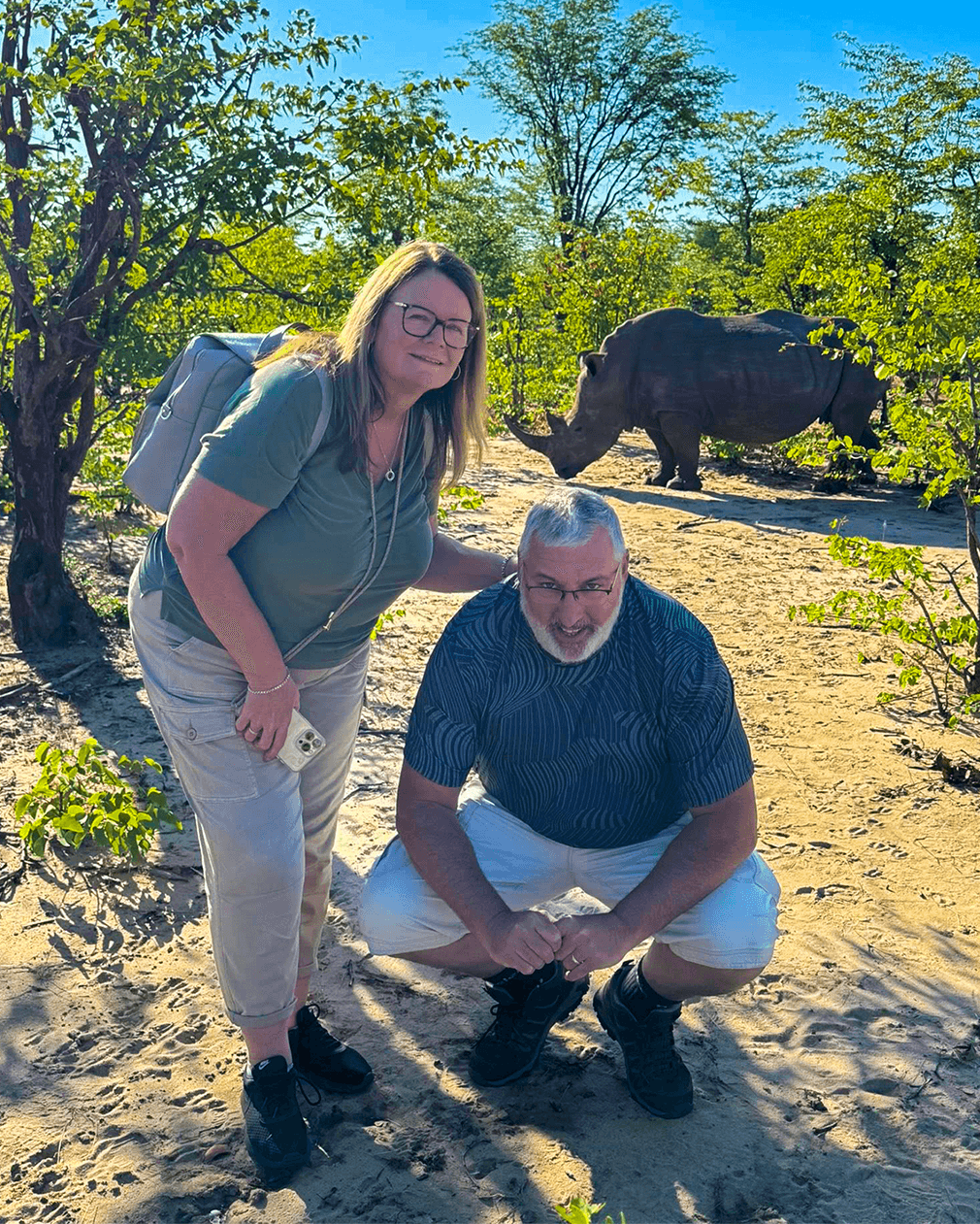 selfie at rhino walk